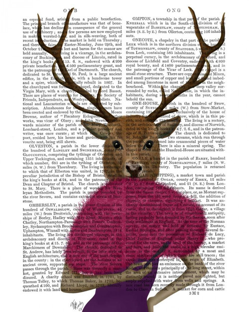 Stampa su tela Poster Fab Funky Cervo con ventaglio, ritratto Stravagante Verticale